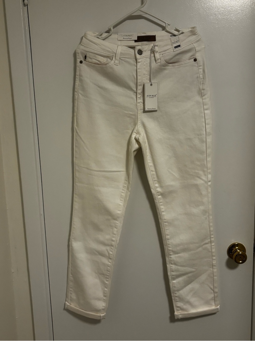 NWT Judy Blue White High Waisted Boyfriend Jeans